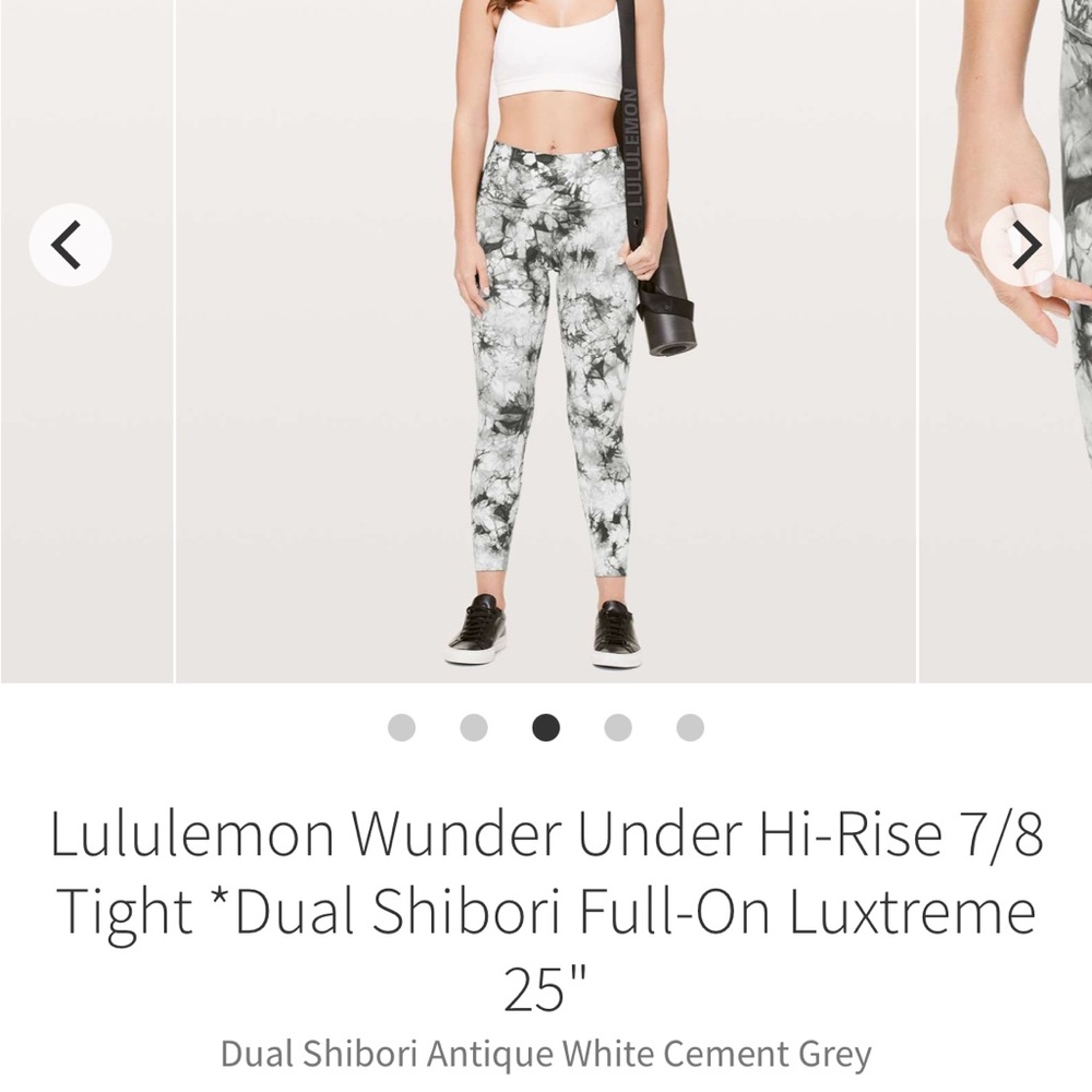 Lululemon Athletica Dual Shibori Leggings - White and Gray